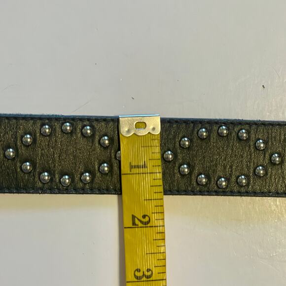 Cache Black Studded Belt Womens Large Sparkly Embellished Buckle Glitter - Picture 6 of 7